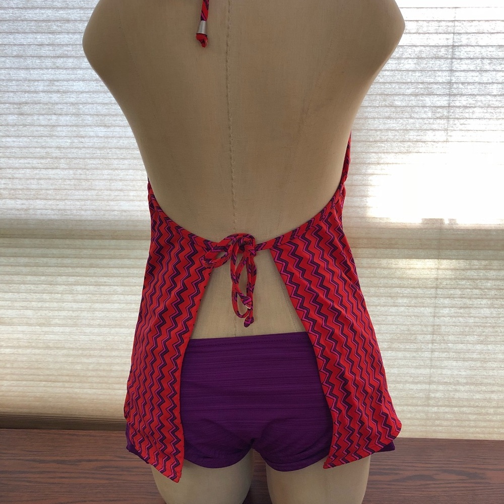 Cute open back tankini top